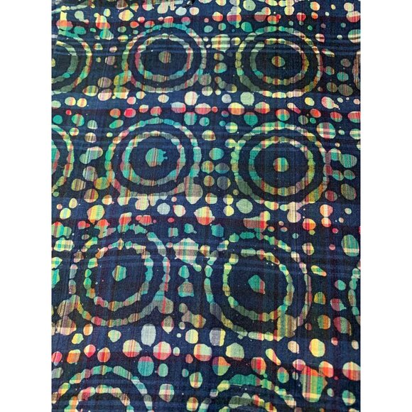 Batik Style Cotton Fabric Colorful Circle & Dot Pattern 40" Wide 1/2 Yard Sewing - Picture 2 of 3